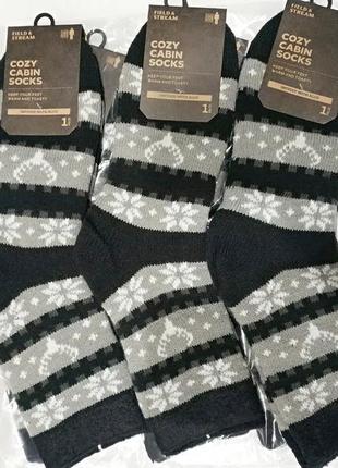 Теплі зимові шкарпетки 3шт унісекс з алое, field & stream cozy cabin socks one size1 фото