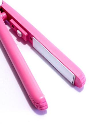 Парикмахерский мини-утюжок выпрямитель для волос розовый2 фото