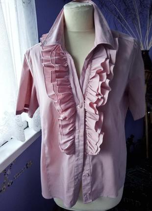 Блуза-сорочка з оборками р 48-50 pezzo вінтаж