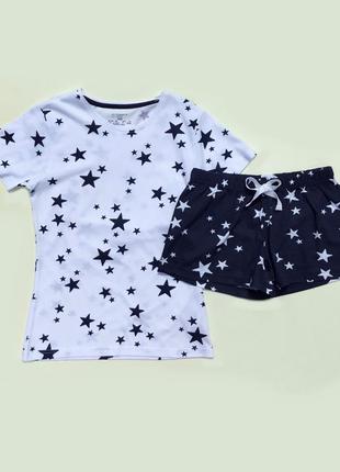 Женская летняя пижама трикотажная пижамка звезды оригинал примарк primark