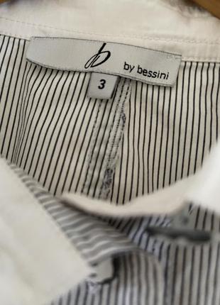 Белая блузка рубашка в мелкую полоску размер 48/l.3 фото