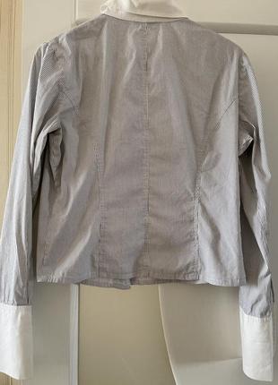 Белая блузка рубашка в мелкую полоску размер 48/l.2 фото