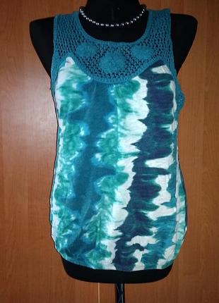 Майка синьо-зелена на резинці l