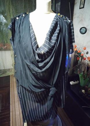 Блуза туника р 54-56 черная винтаж