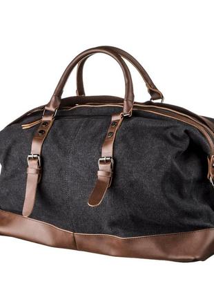 Дорожная сумка текстильная большая vintage 20166 черная