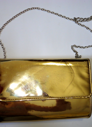 Золотая сумка зеркальная сумка (23х16 руч.120)1 фото