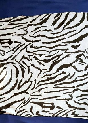 Белый новый полупрозрачный шарф анималистический принт зебра франция2 фото