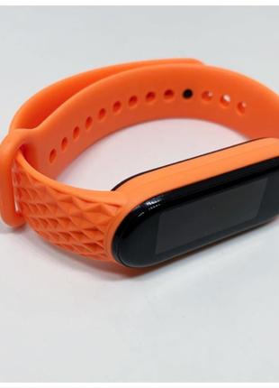 Ремешок mi band 5 mi band 6 рифленый оранжевый 🧡 ♒️ 🌈