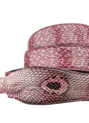 Ремінь snake leather 18592 з натуральної шкіри кобри рожевий1 фото