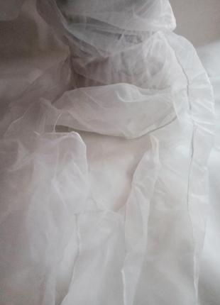 Платье на одно плечо шифон органза фотосессия свадебное весільна сукня вечірня рукав буф фонарик6 фото