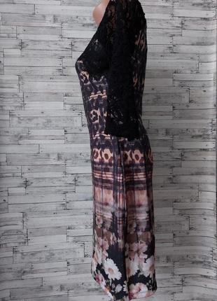 Женское платье lafaba с принтом леопардовым и цветочным рукава из гипюра размер 44 s5 фото