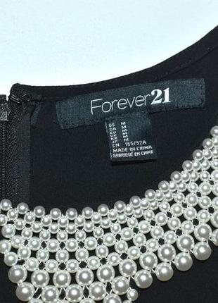 Forever 21  нарядный черный топ с воротником из штучного бисера. m9 фото