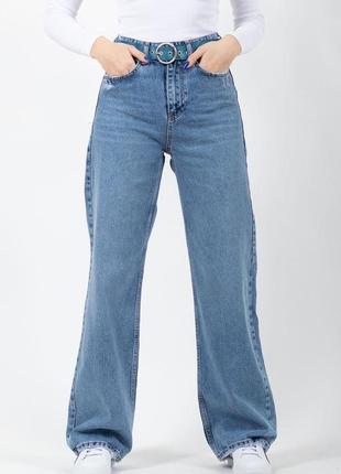 Джинси палаццо кльош від стегна прямі труби + пояс