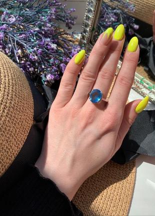 Кольцо в посеребрении с цирконом