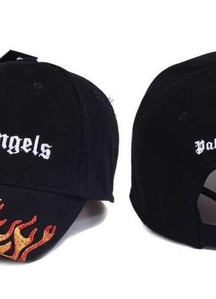 Кепка унисекс с принтом palm angels черная турция / бейсболка унісекс с надписью палм ангелс чорна2 фото