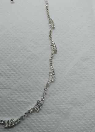 Чокер ожерелье с кристаллами4 фото