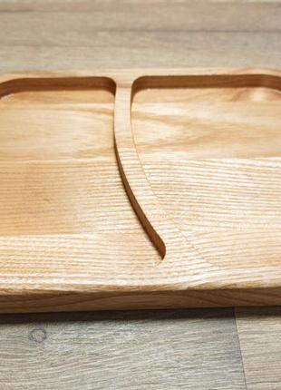 Менажниця 18*13 см , тарілка для сервірування дерев'яна бук