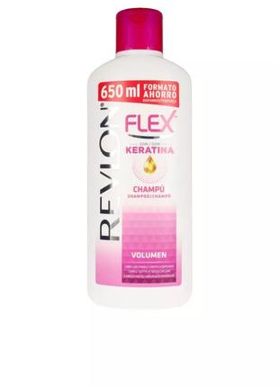 Шампунь revlon flex keratin для увеличения объема волос. 650мл. производство испания