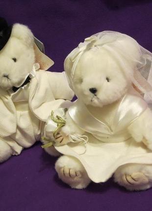 Свадебная пара.весільна пара.ведмідь.мишка.мягкие игрушки.мягка іграшка.russ berrie7 фото