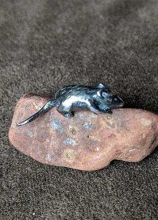 Серебряная кошельковая мышка ручная работа