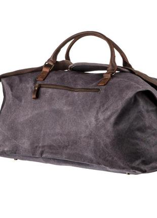 Стильная дорожная сумка с карманом vintage 20114 серая2 фото