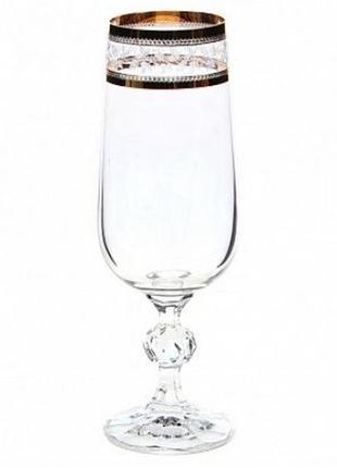 Набор бокалов для шампанского bohemia claudia 40149-43081-180 (180 мл, 6 шт)1 фото