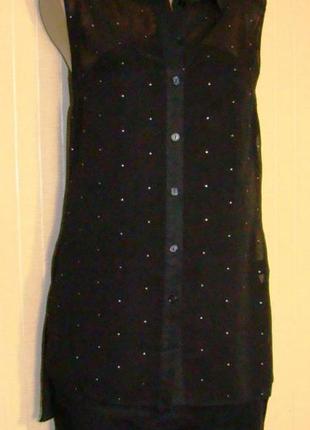 Блузка женская черная нарядная miss selfridge (размер 44 (s))