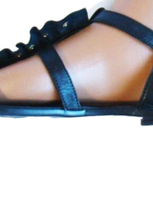 Босоножки женские кожаные черные tu (размер 37, uk4)6 фото