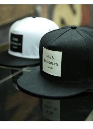 Кепка снепбек brooklyn 86 с прямым козырьком черная, унисекс wuke one size7 фото