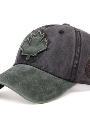 Кепка бейсболка canada (кленовый лист) черная 2, унисекс wuke one size