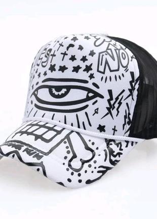 Кепка тракер очей з сіточкою біла, унісекс