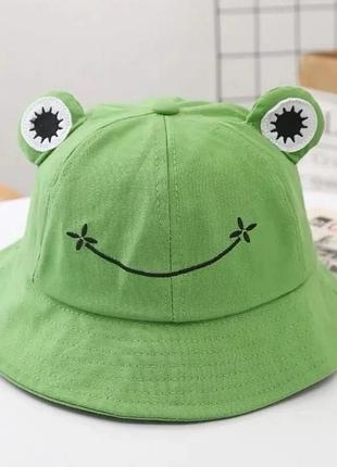 Панама лягушонок пепе (жабка, лягушка, жаба) с глазками черная 2, унисекс