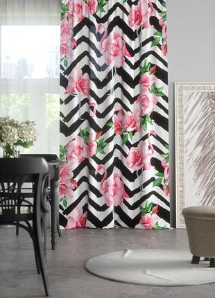 Фотоштора розовый фламинго