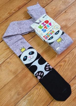 Колготы для девочки "панда", рост 104-110, цвет розовый меланж