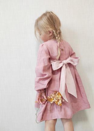 Лляна сукня для дівчинки. дитяче лляне плаття.