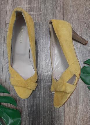 Туфельки натуральний замш шкіра кожа minelli