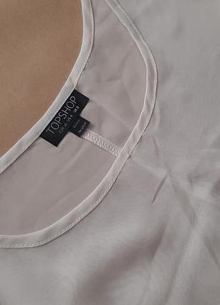 Topshop базова бежева блуза під шифон xs-s4 фото