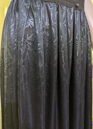 Шикарная винтажная длинная юбка в пол чёрная на резинке лёгкая чорна спідниця довга вінтажна5 фото