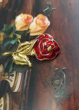Брошь эмалевая винтаж отличного качества