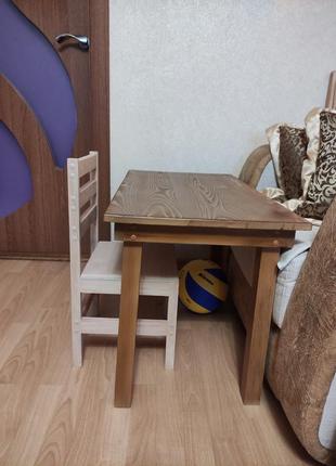 Дитячий столик і стільчик з дерева