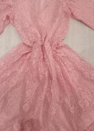 Очаровательное ажурное платье  розового цвета разм. 46-483 фото