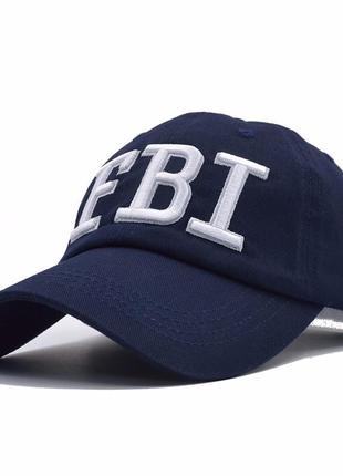 Кепка бейсболка fbi (фбр) с изогнутым козырьком синяя, унисекс wuke one size