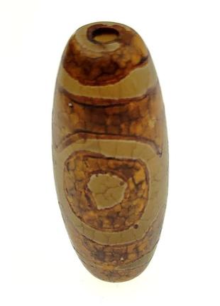 Бусина дзи 3 глаза натруральный камень 3 см коричневая (c2371)2 фото