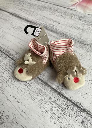 Круті пінетки тапки шкарпетки олені next 3-9мес