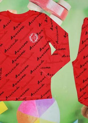 Пижама для мальчика красная с надписями george 2324