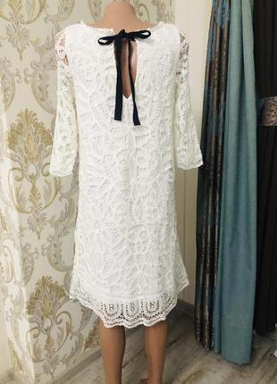 Шикарне біле плаття стильне мереживо мереживне нове рішельє шикарне модне трендові4 фото