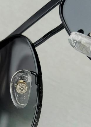 Chrome hearts очки мужские солнцезащитные черные с градиентом в черной оправе с золотом поляризированные9 фото