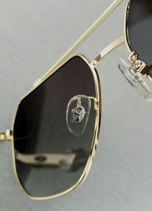 Chrome hearts очки мужские солнцезащитные коричневый градиент в золотой оправе поляризированные8 фото
