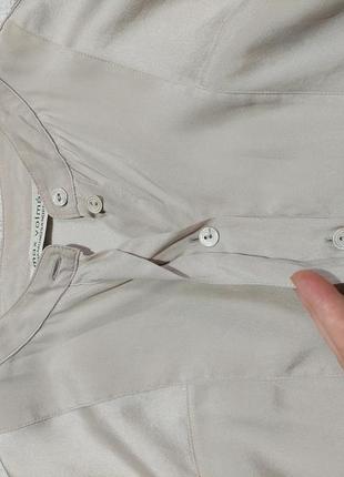 Шелковая блузка рубашка кофейного цвета5 фото
