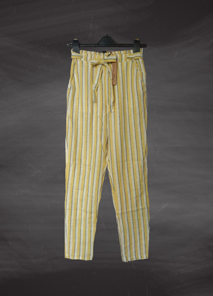 Женские брюки в полоску primark xs-s. штаны с завышенной талии,  брюки